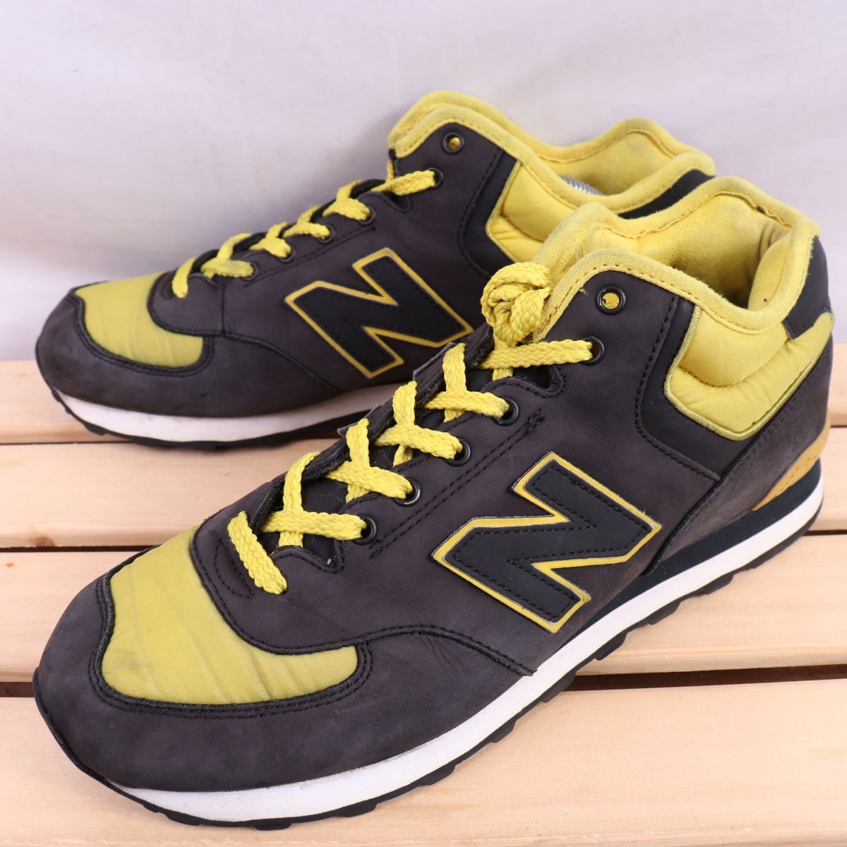z2222【HM574CBY】ニューバランス US11 29.0cm/黒 ブラック 黄 イエロー 白 ホワイト newbalance メンズ スニーカー 中古拍卖