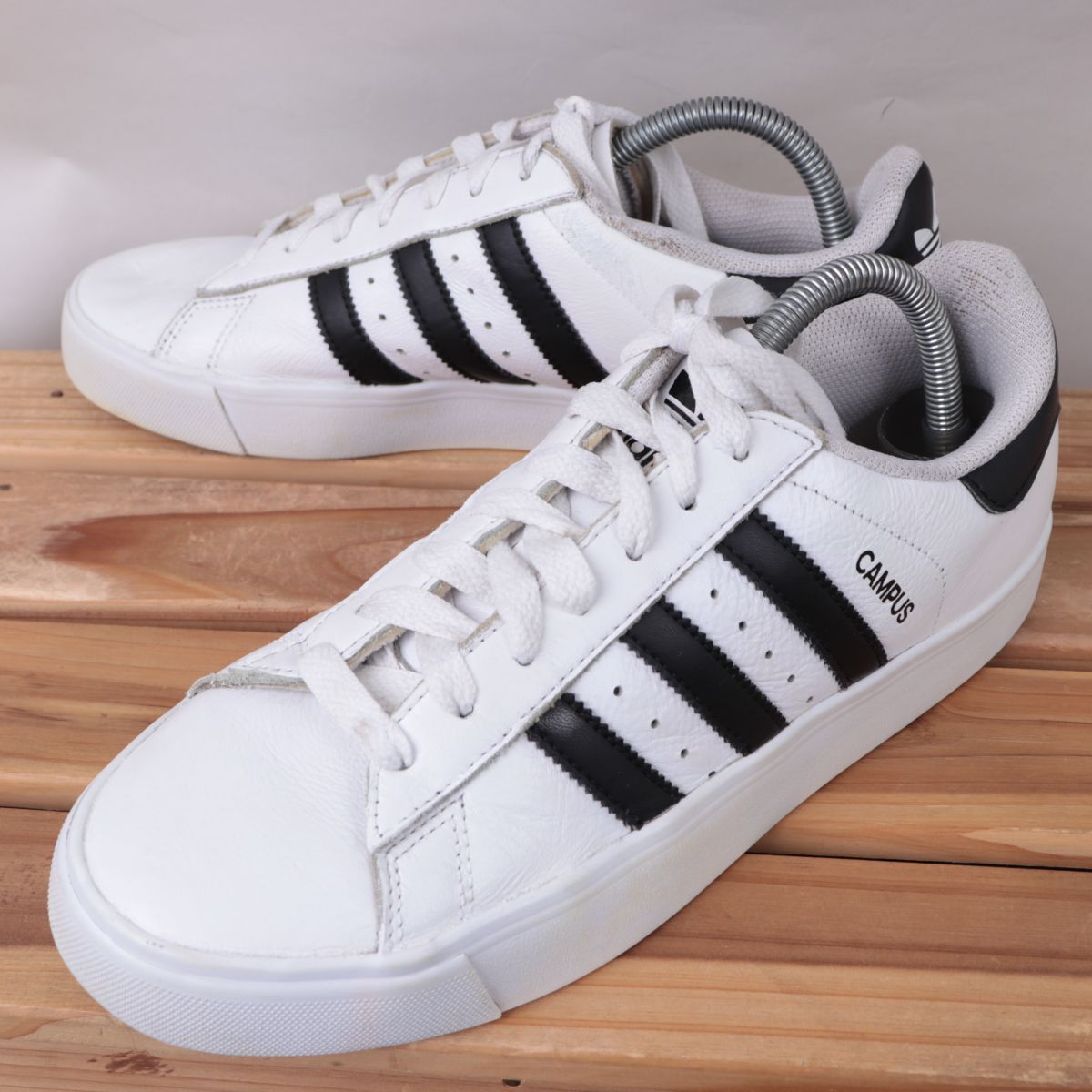 z2190 アディダス キャンパス バルク US8 1/2 26.5cm/白 ホワイト 黒 adidas Campus Vulc メンズ スニーカー 中古拍卖