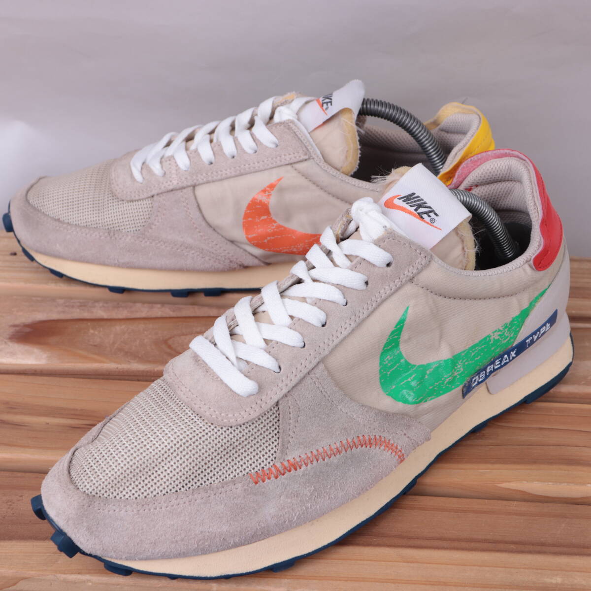 z2250 ナイキ デイブレイク タイプ US9.5 27.5cm/ライトグレー ライトベージュ 緑 NIKE DBREAK-TYPE メンズ スニーカー 中古拍卖