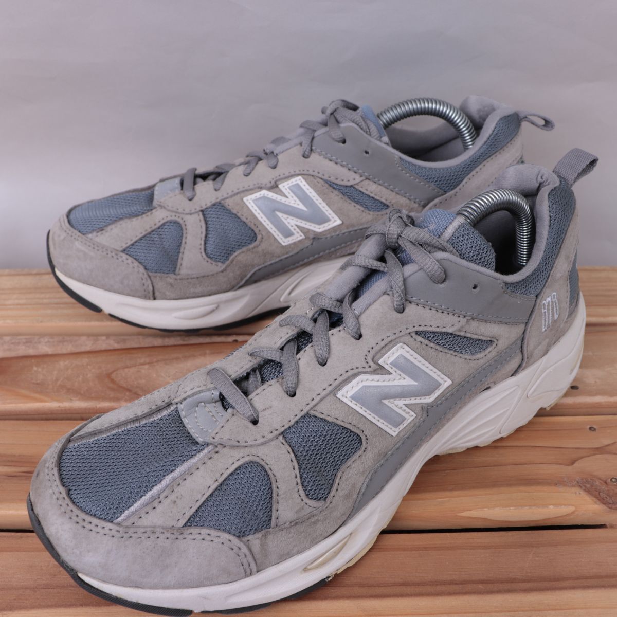 z2230【878】ニューバランス US8 26.0cm/灰 グレー ブルーグレー newbalance メンズ スニーカー 中古拍卖