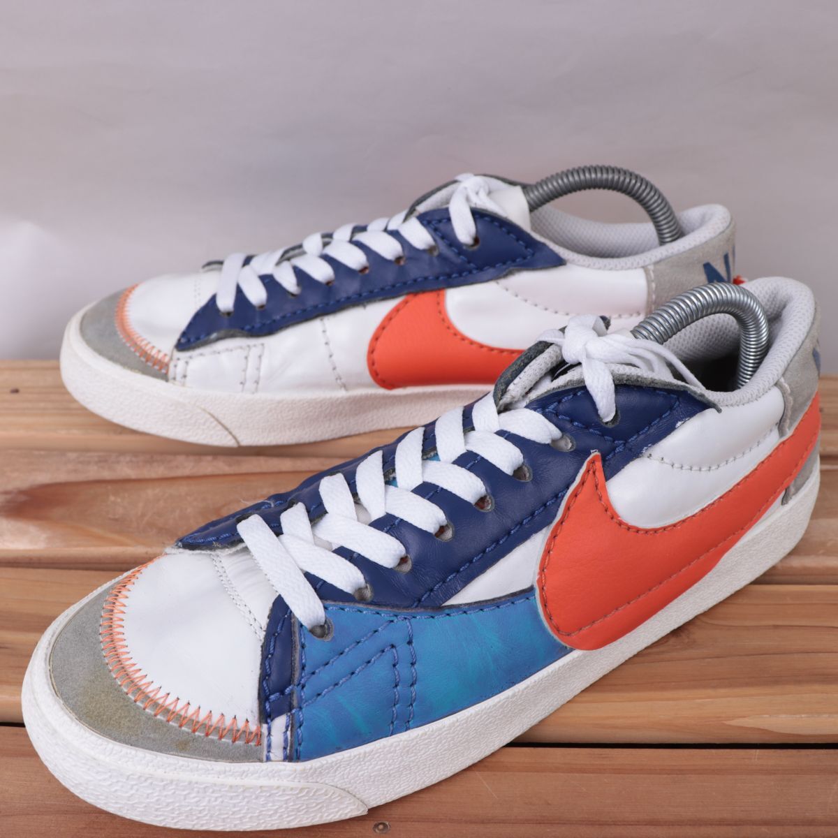 z2241 ナイキ ブレーザー ロー ジャンボ US8 26.0cm/白 ホワイト オレンジ 青 NIKE BLAZER LOW JUMBO ブレザー メンズ スニーカー 中古拍卖