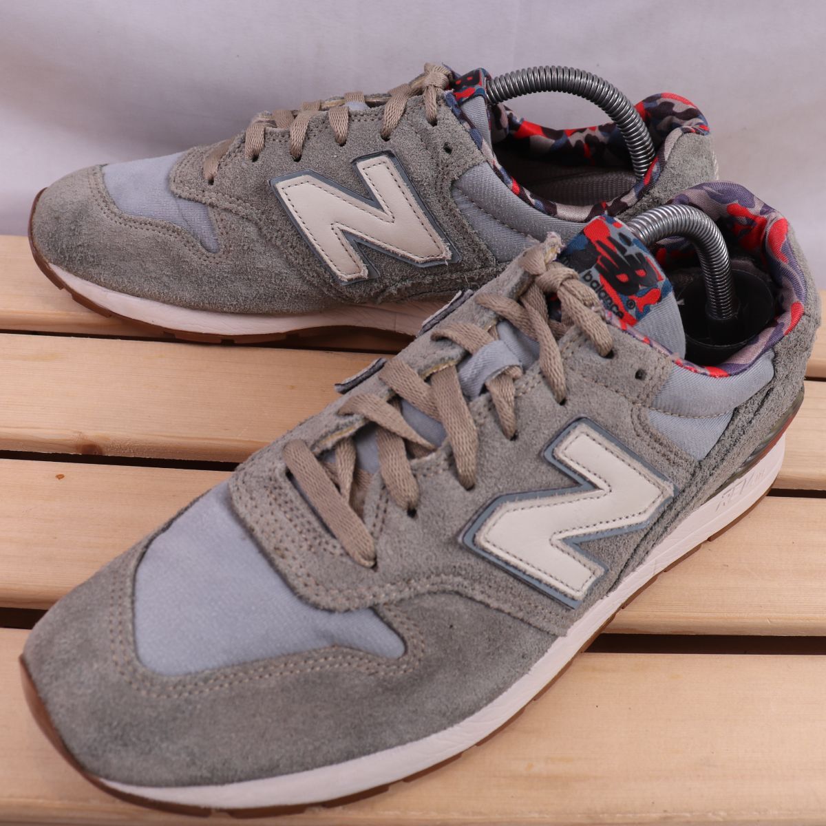 z2345【996】ニューバランス US8.5 26.5cm/グレー系 水色系 柄 newbalance メンズ スニーカー 中古拍卖