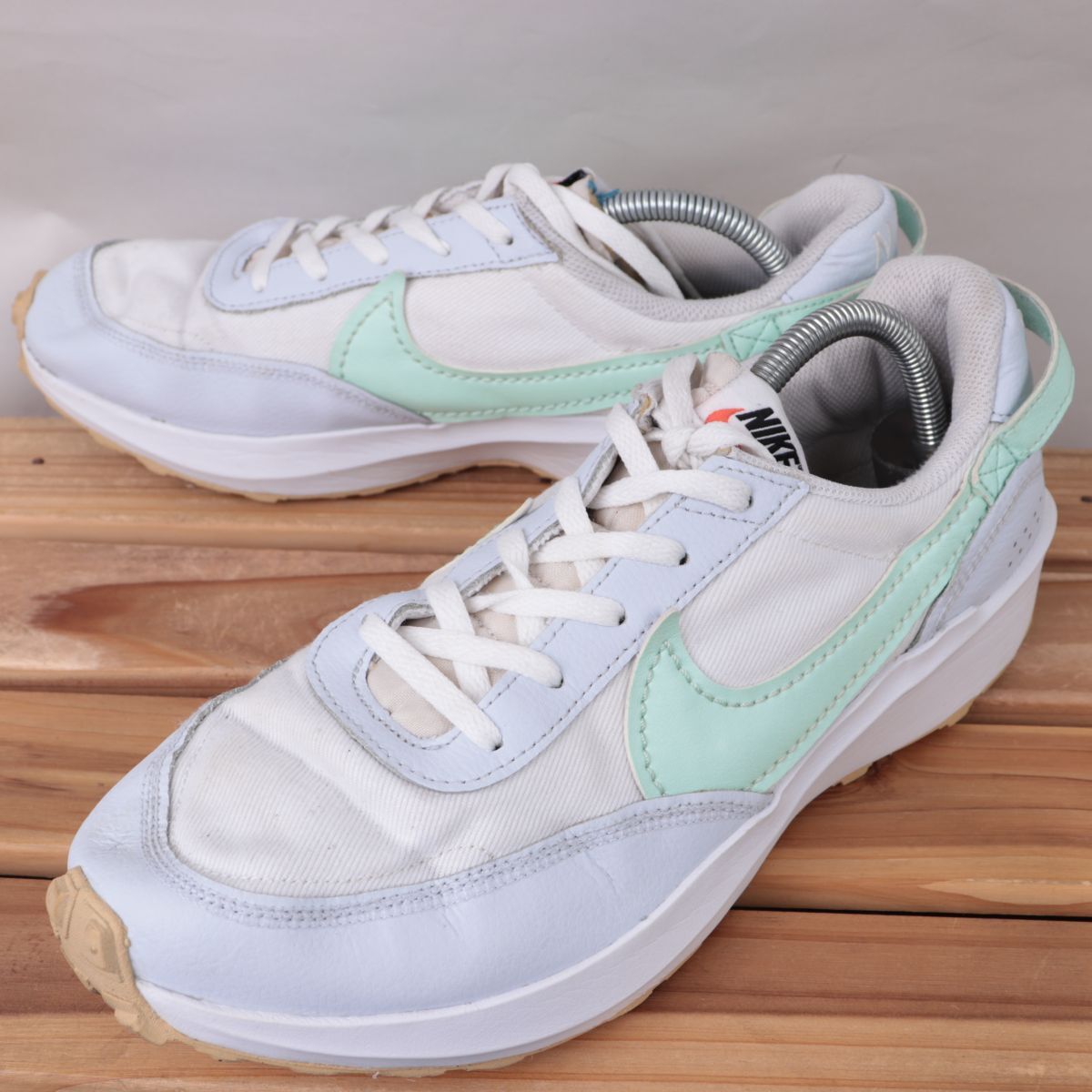 z2311 ナイキ ワッフルデビュー US10.5 28.5cm/白 ホワイト ライトブルー ミントグリーン NIKE WAFFLE DEBUT メンズ スニーカー 中古拍卖