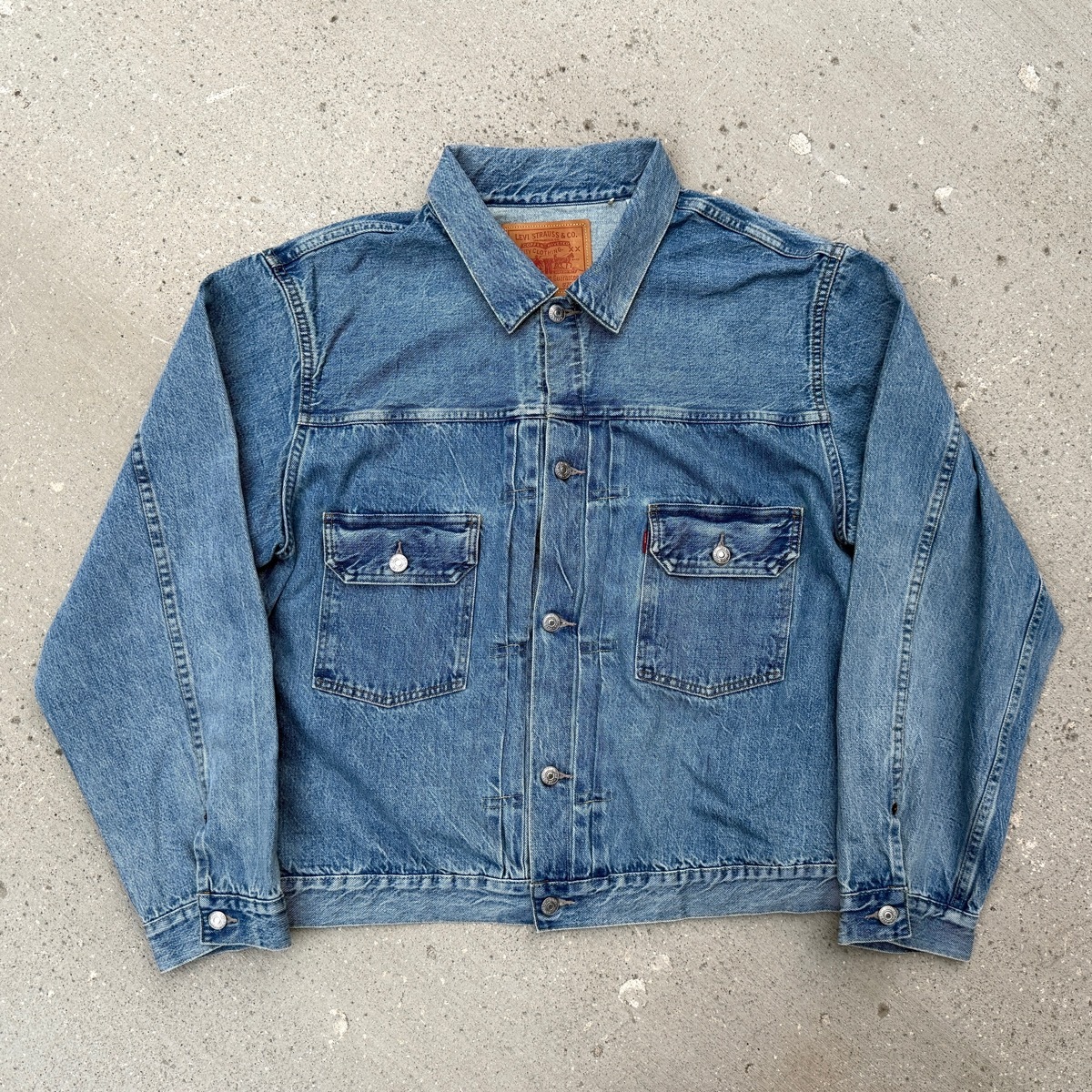 T-BACK 1953年モデル LEVI’S 507XXE 70507-0067 46 日本製 TYPE II デニムジャケット復刻 加工 Tバック 2nd 50s 705070067 507XX拍卖