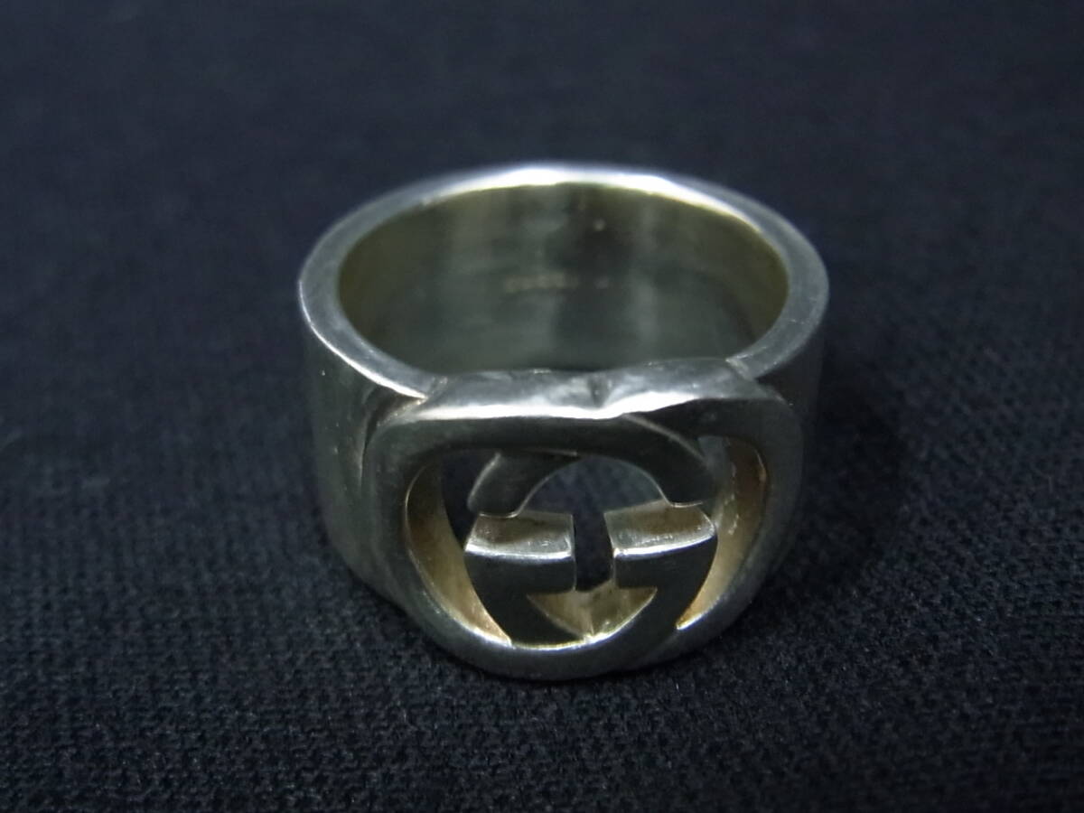 グッチ GUCCI シルバーリング USED 指輪 インターロッキングG 925 9.4g サイズ11番拍卖