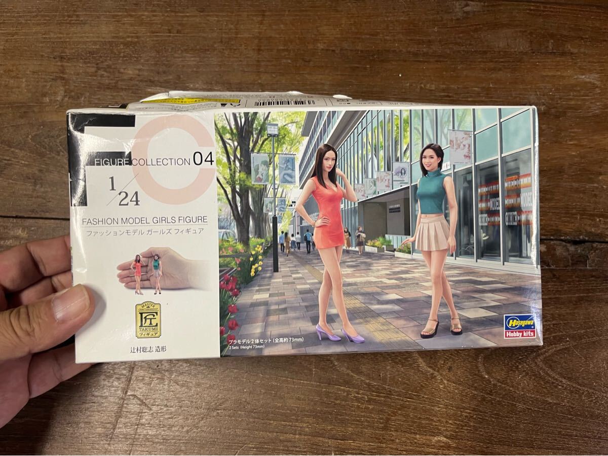 1/24 ファッションモデル ガールズフィギュア 2体セット 辻村聡志 造形 全高 約71mm デカール付 ハセガワ 絶版当時物拍卖