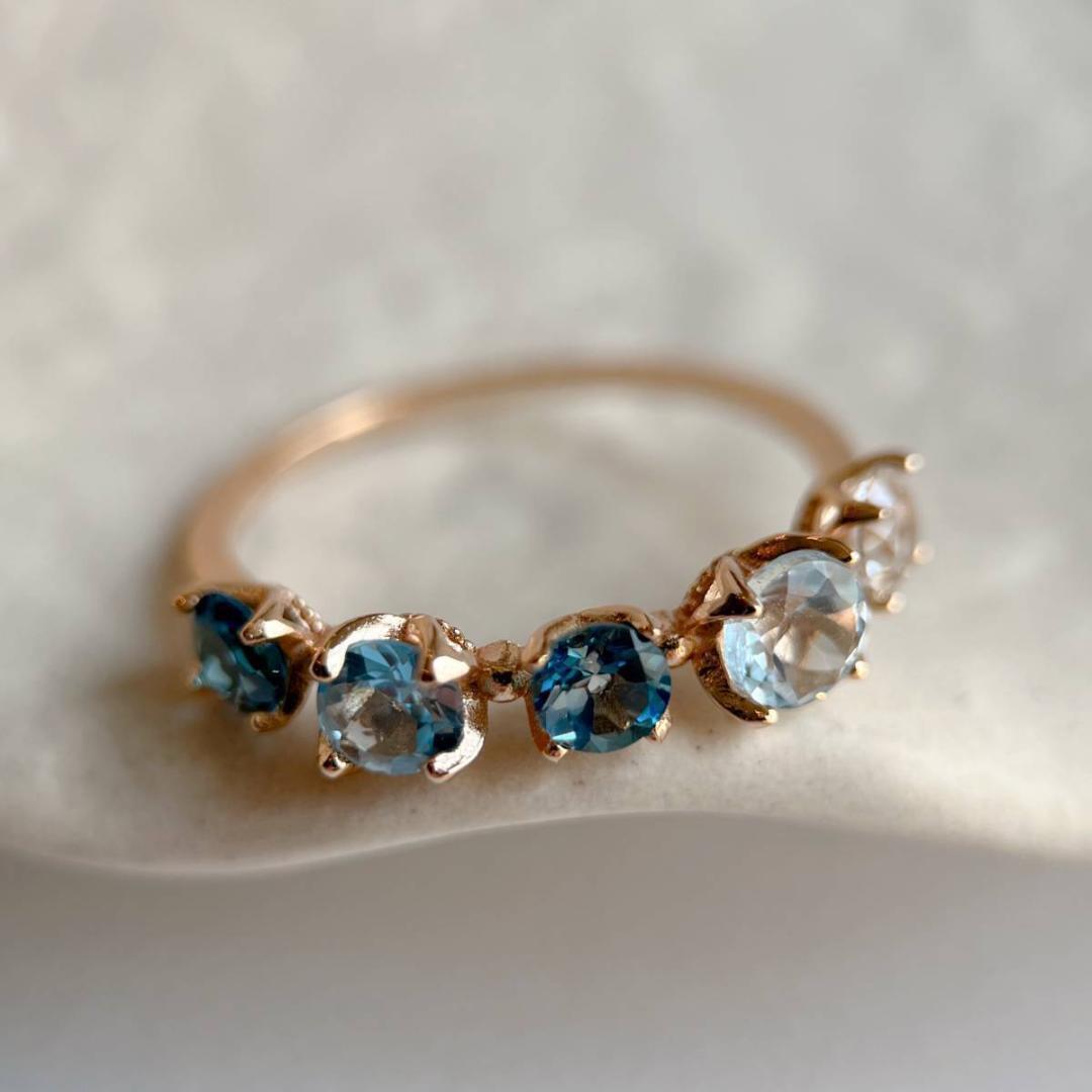 11号 天然ブルートパーズ グラデーションリング拍卖