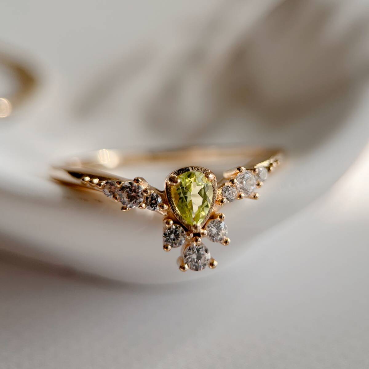 9号 天然ペリドット ティアラリング silver925製拍卖