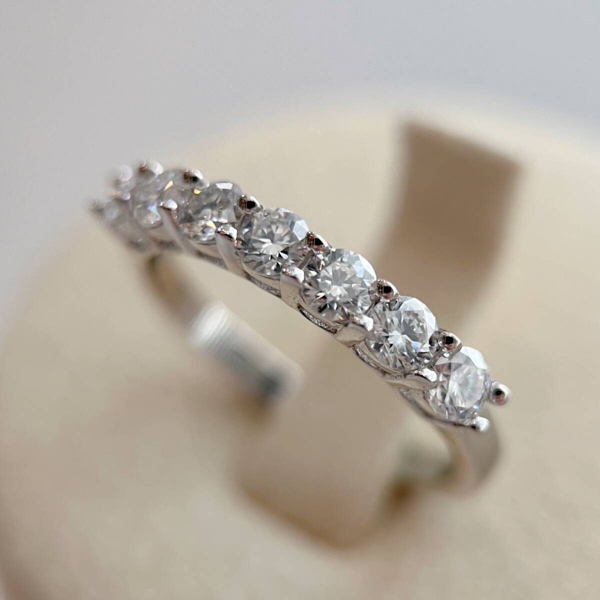 10.5号 モアサナイト 7ストーンリング silver925拍卖