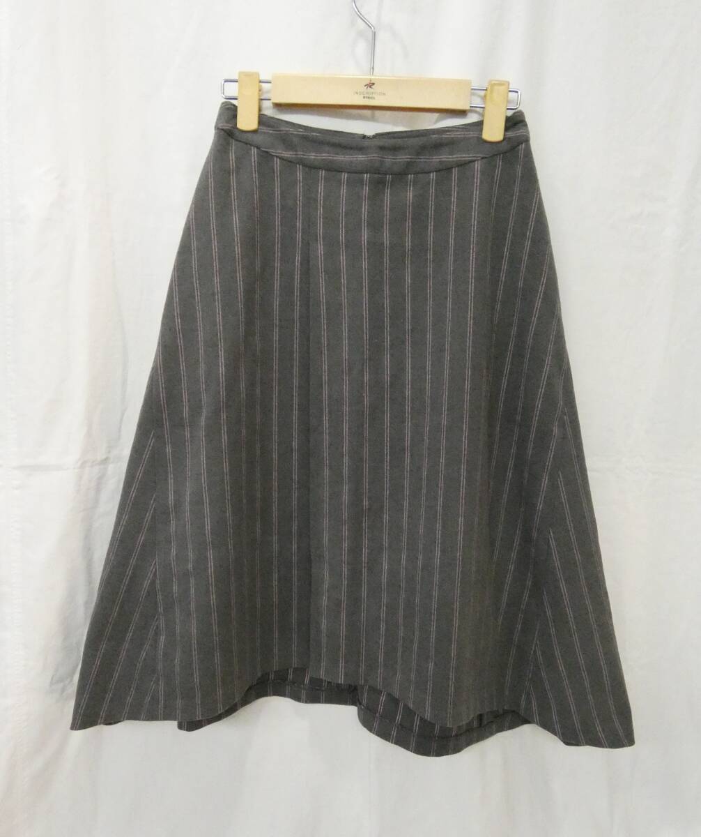 ▼VICKY/ビッキー▼フレアースカート 秋冬/2/グレー・ストライプ拍卖