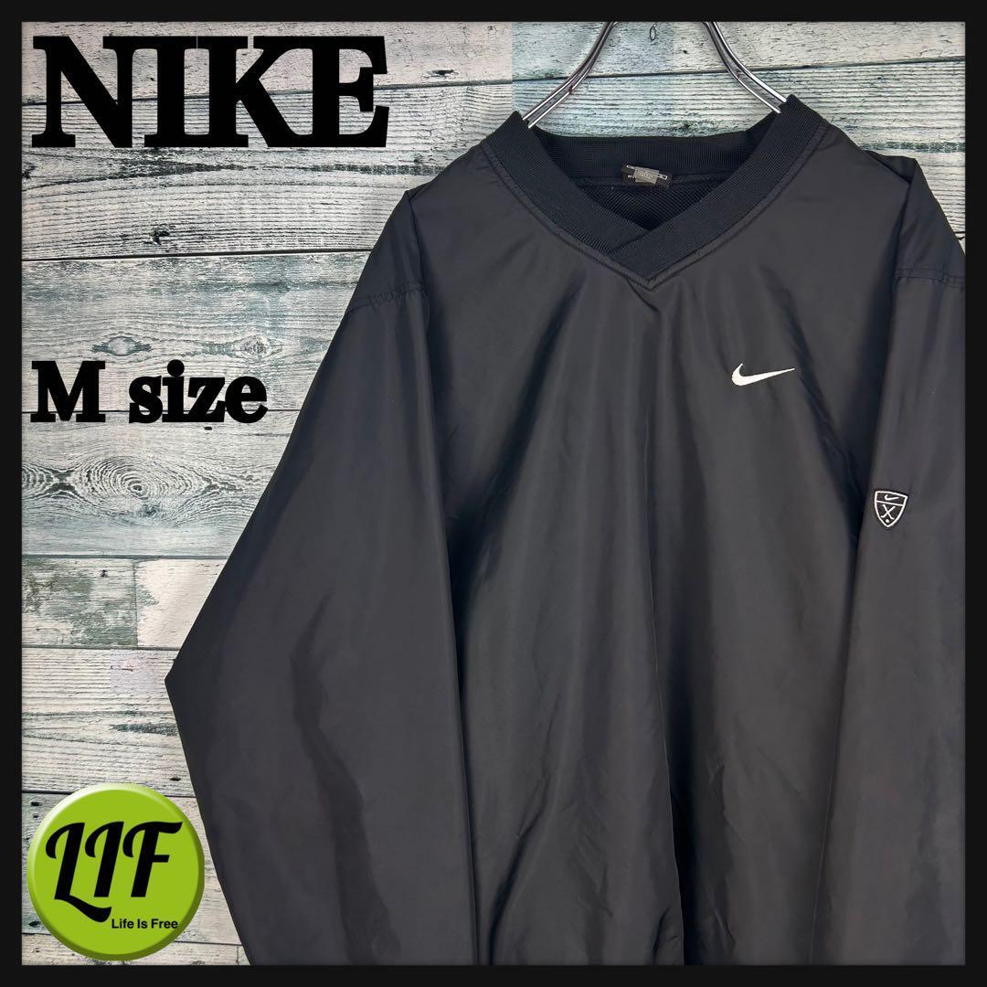 ナイキゴルフ 刺繍ロゴ ナイロンジャケットプルオーバー ブラック M 5645拍卖