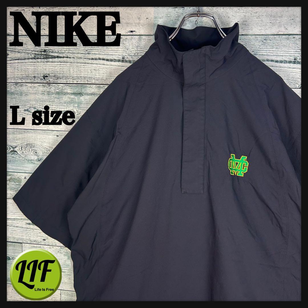 ナイキゴルフ プリントロゴ 半袖ナイロンジャケットプルオーバー L 5676拍卖