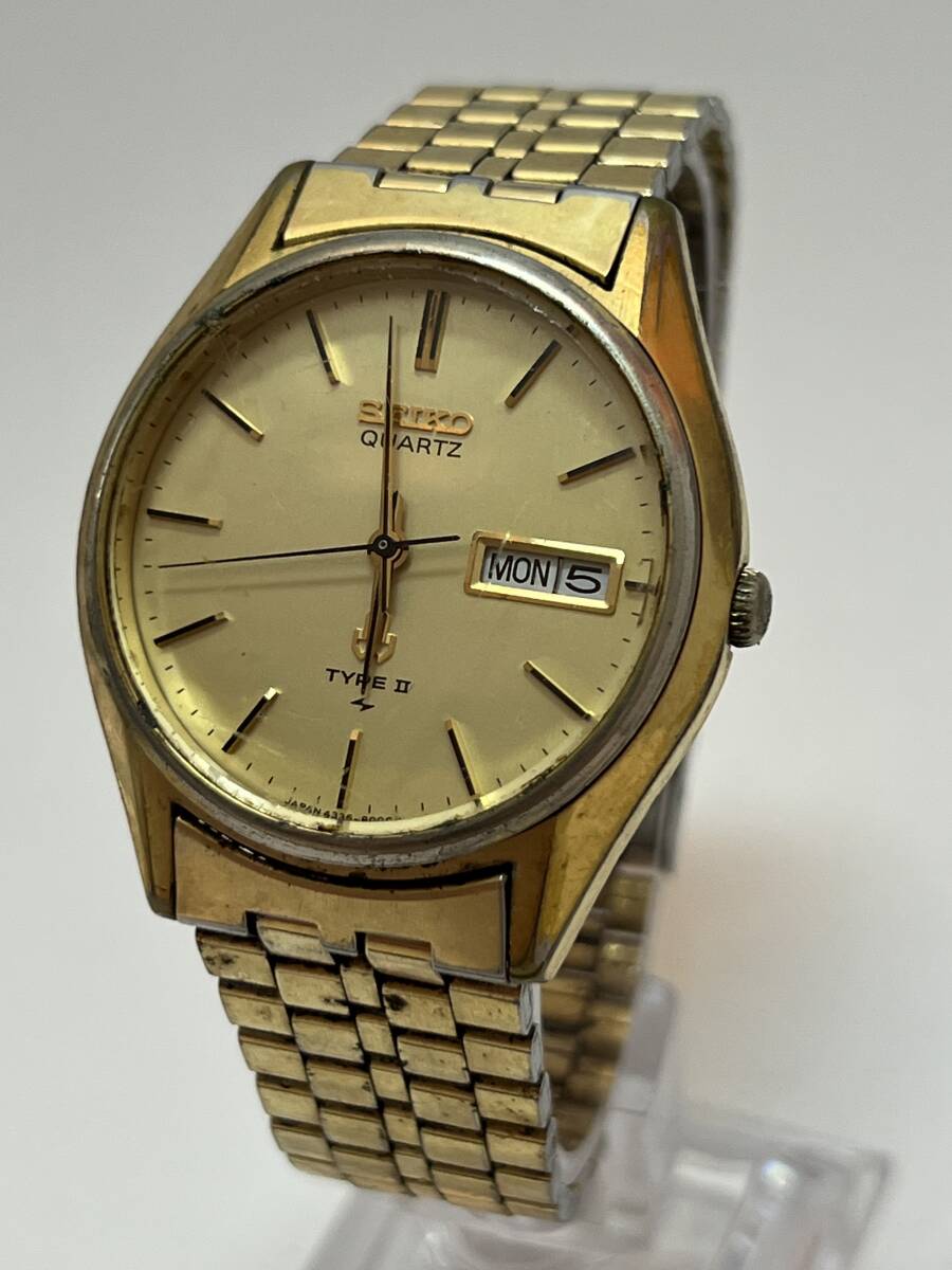 動作未確認 SEIKO セイコー TYPE II メンズ 腕時計 クォーツ 4336-8000 タイプツー デイデイト拍卖
