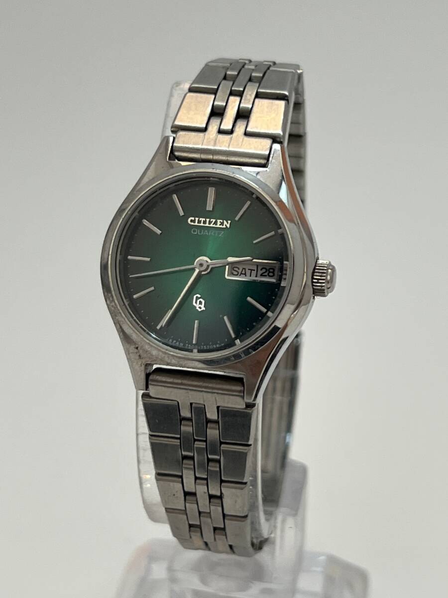 動作未確認 CITIZEN シチズン 4-753534 グリーン レディース 腕時計拍卖