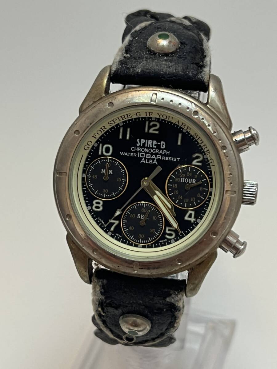 動作未確認 SEIKO セイコー ALBA アルバ SPIRE-G メンズ クロノグラフウォッチ V654-6030 腕時計 拍卖