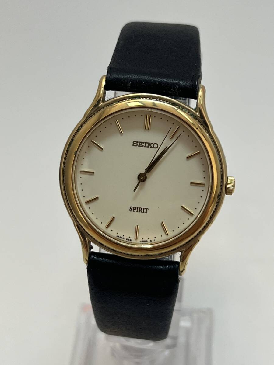 動作未確認 SEIKO セイコー SPIRIT スピリット 5E31-6060 アナログ クォーツ 腕時計 3針 メンズ 拍卖