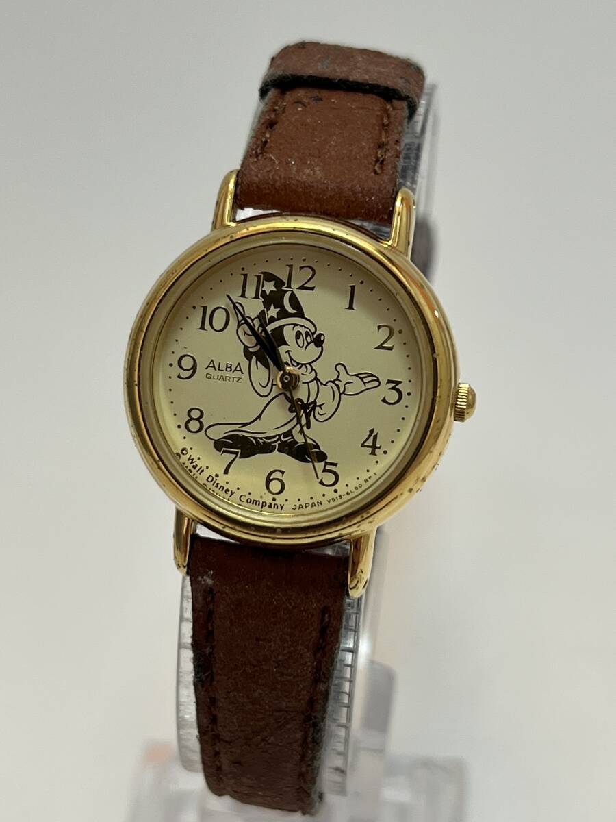 動作未確認 SEIKO セイコー ALBA アルバ Disney ディズニー V515-6420 腕時計 アナログ クオーツ 3針 ミッキー拍卖