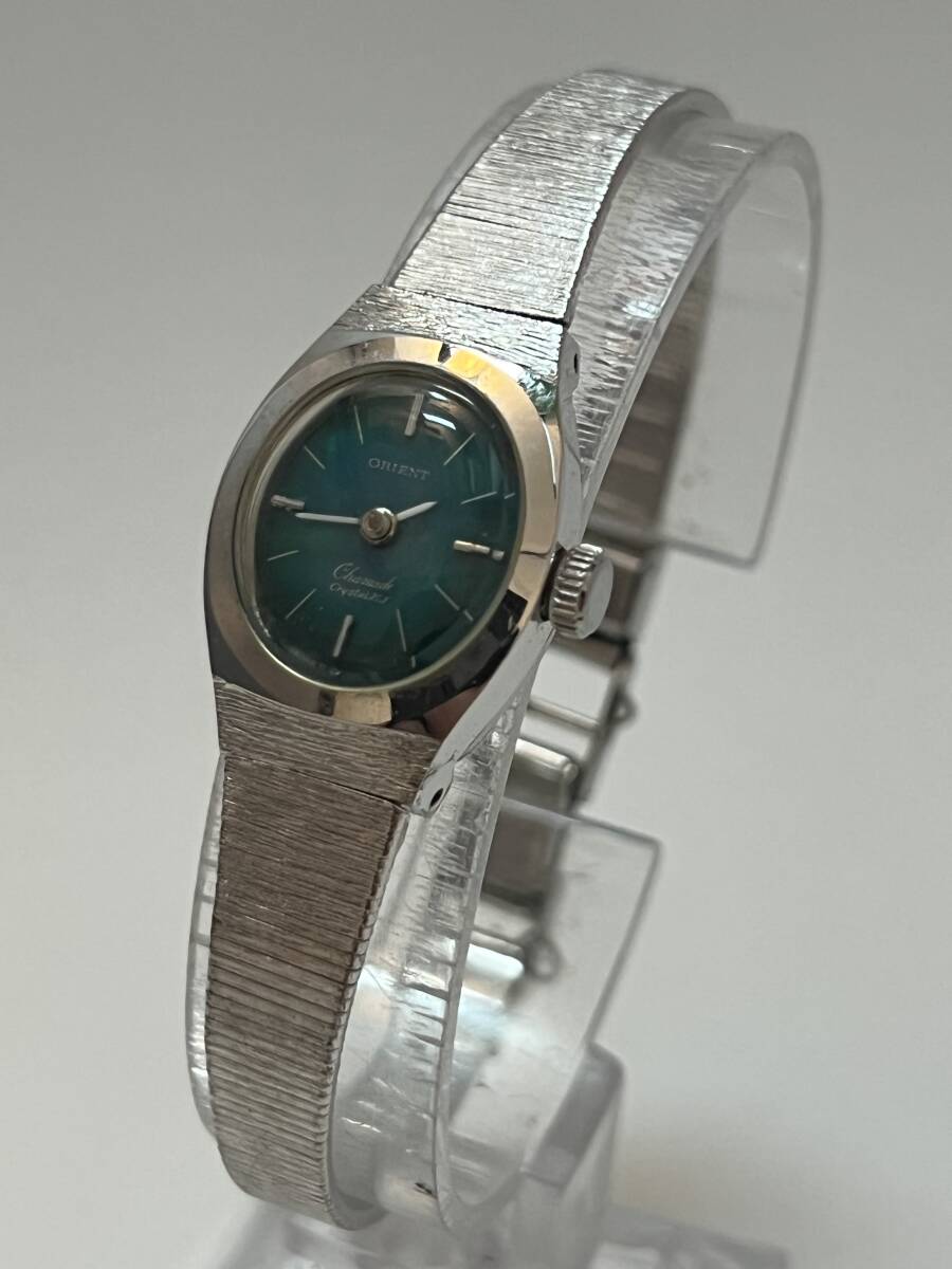 動作 オリエント ORIENT グリーン 手巻 I120-15700 レディース 腕時計拍卖