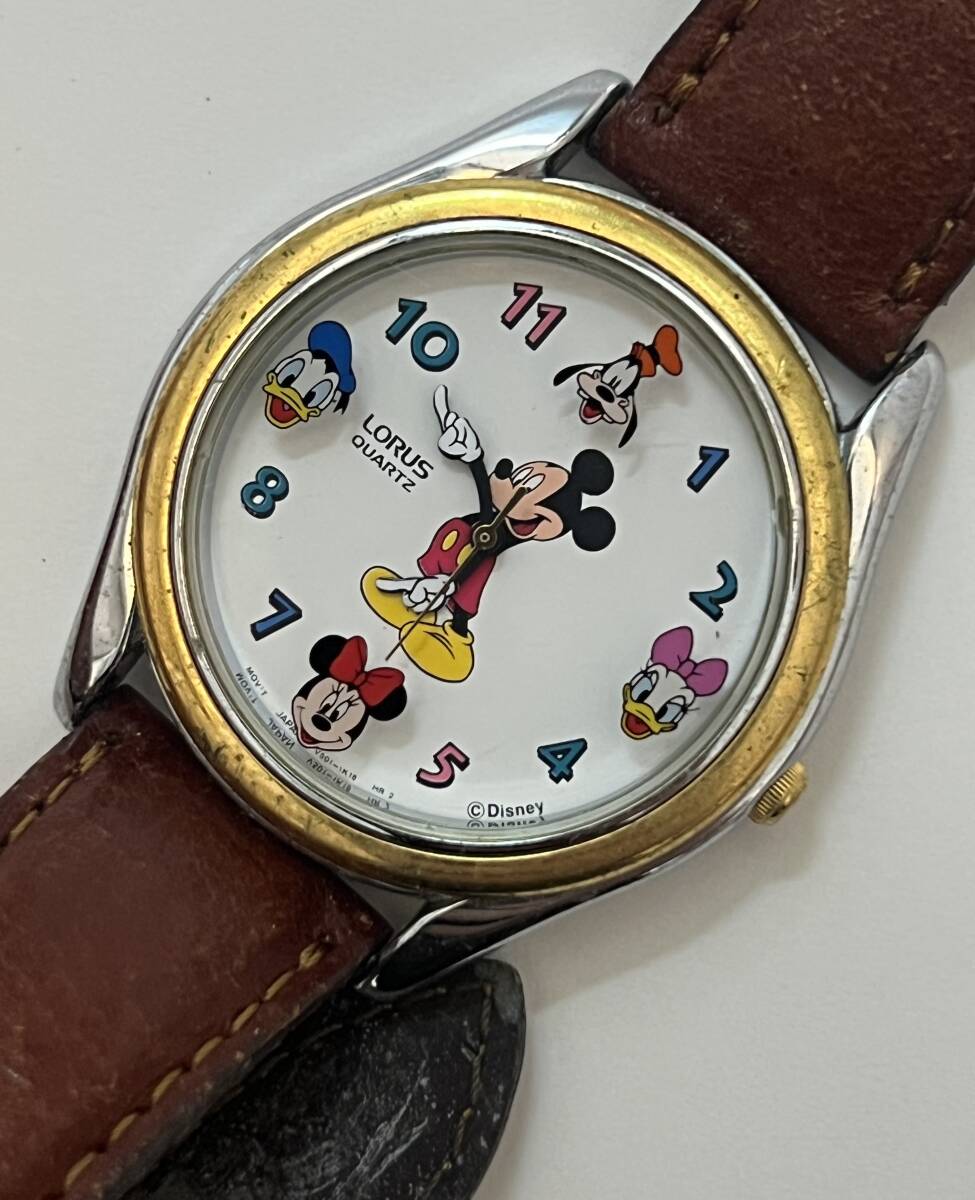 希少 動作未確認 LORUS Disney ミッキーマウス メンズ  腕時計 V501-6L20 金具なし レア拍卖