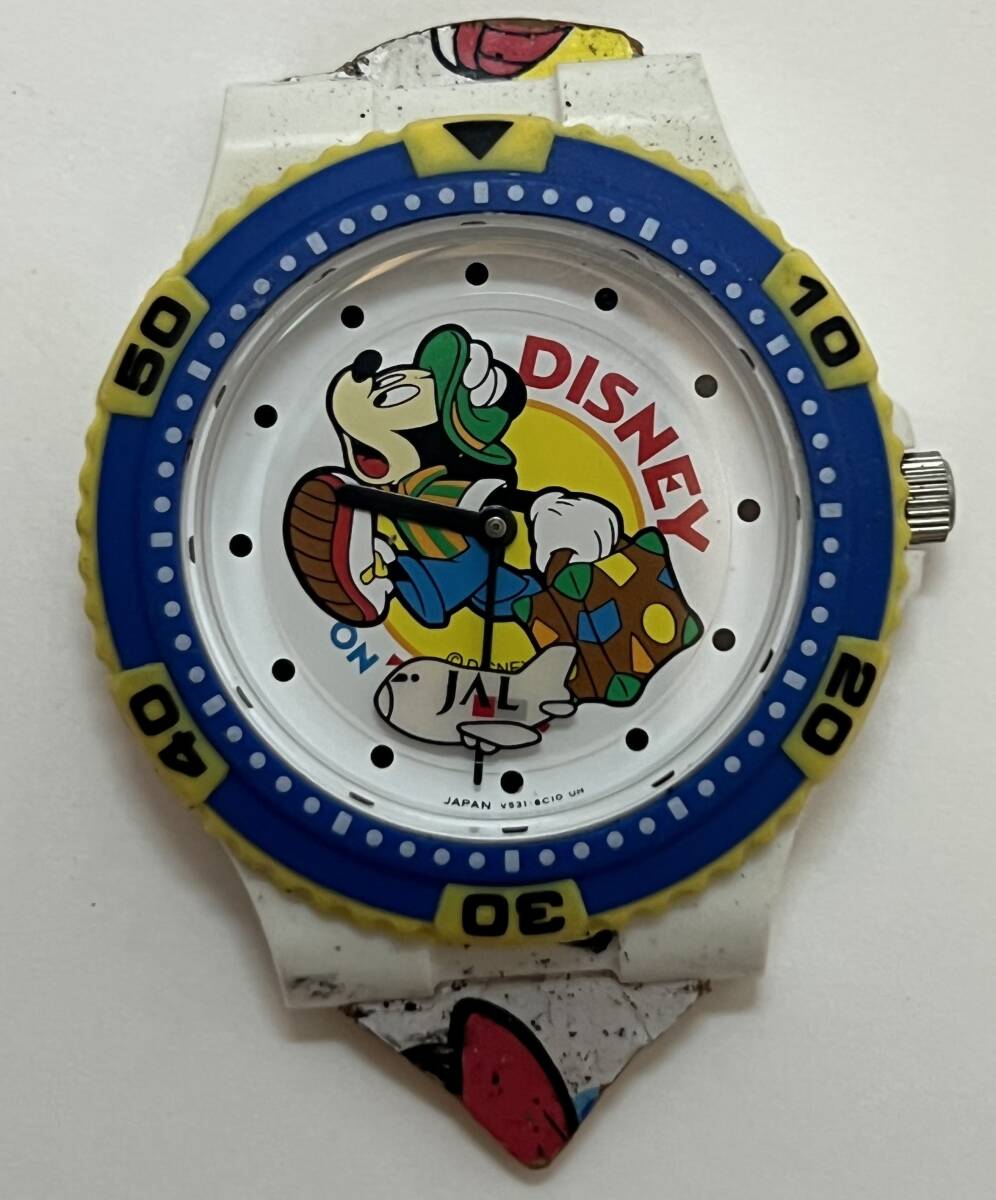 動作未確認 SEIKO セイコー JAL DISNEY ON TOUR 日本航空 V531-6A30 腕時計 アナログ 3針 ラウンド Mickey Mouse ミッキーマウス拍卖