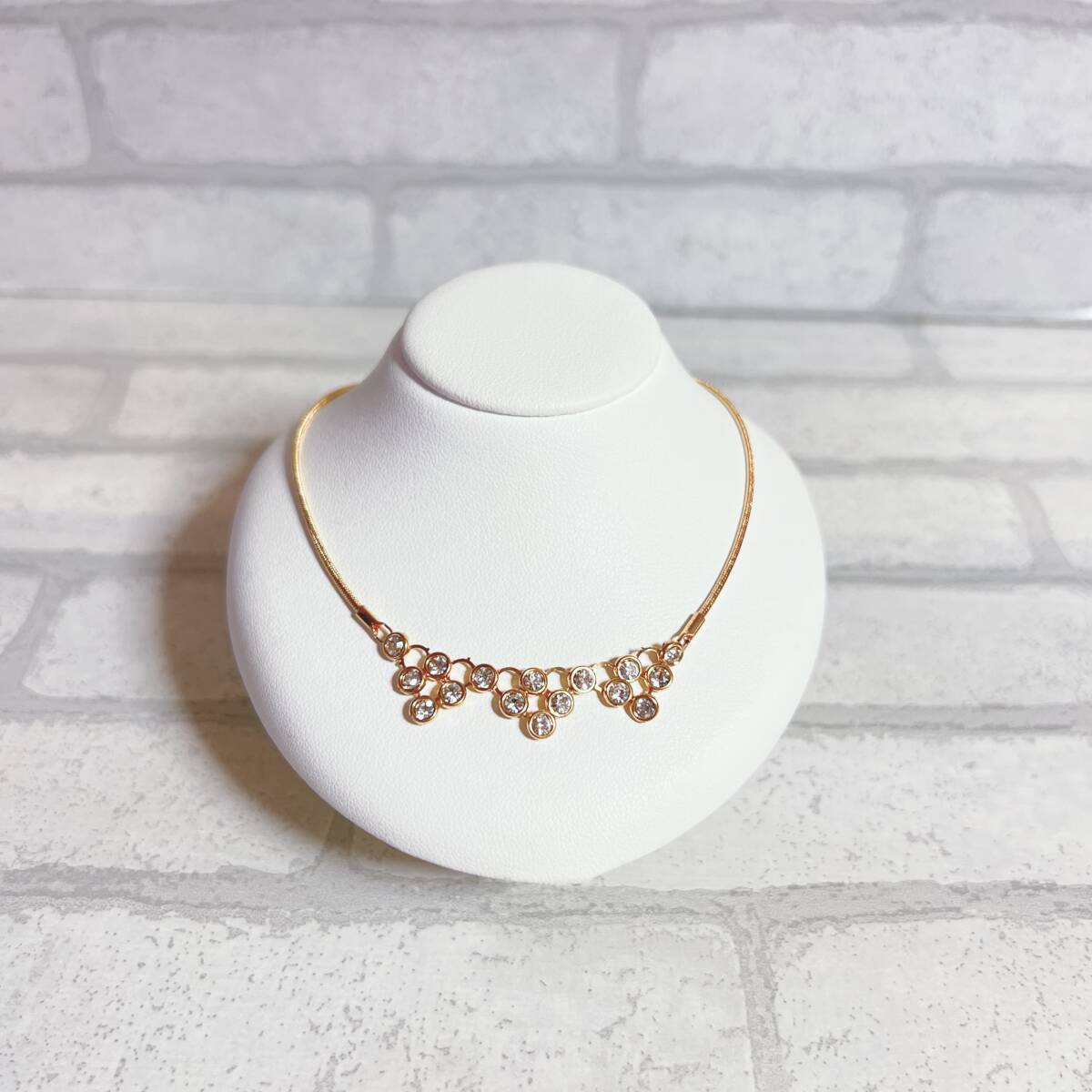 ネックレス ゴールド gold ビジュー ジルコニア デザイン アンティーク ヴィンテージ EL-0622拍卖