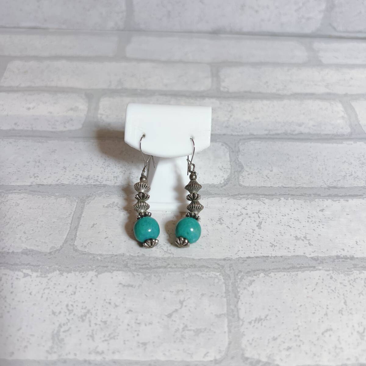 ピアス シルバー silver ブルーストーン 青石 天然石 アンティーク ヴィンテージ EL-0635拍卖