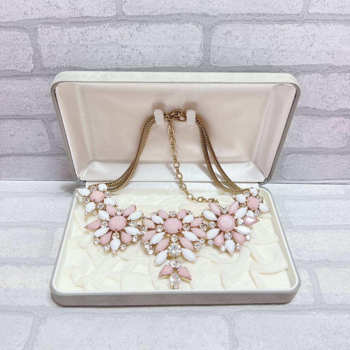 ネックレス gold ゴールド Pinky&Dianne フラワー 花 ピンク ヴィンテージ EL-0916拍卖