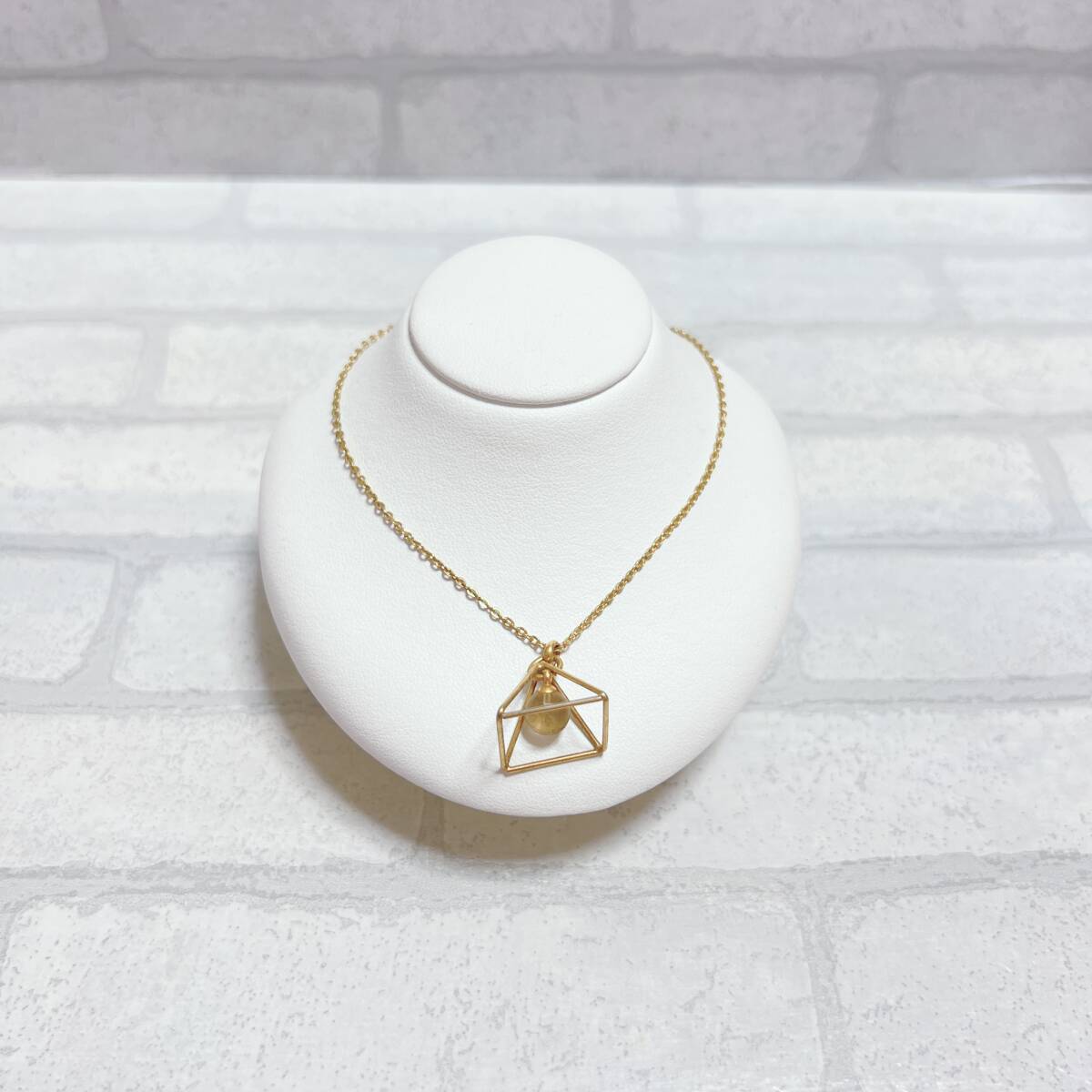 ネックレス gold ゴールド トライアングル 三角 デザイン アンティーク ヴィンテージ EL-1306拍卖