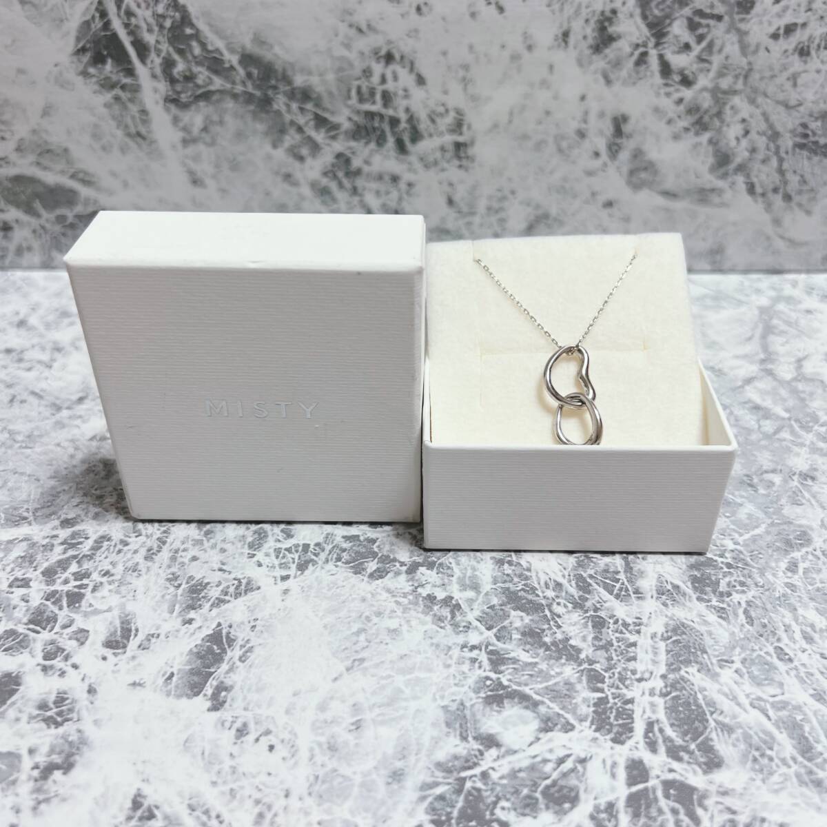 ネックレス シルバー Silver MISTY ハートモチーフ ヴィンテージ アンティーク EL-1547拍卖