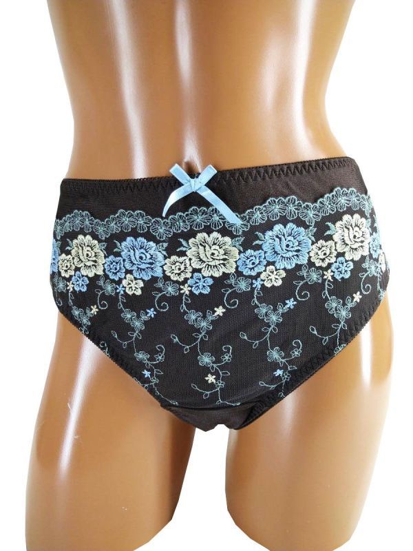 SI0614◆ 新品 トリンプ お花 ショーツ ウエストゴム ウエストピコレース 前刺繍 足ぐりバックレース 4L~ 5Lサイズ ブラウン 送料350円拍卖