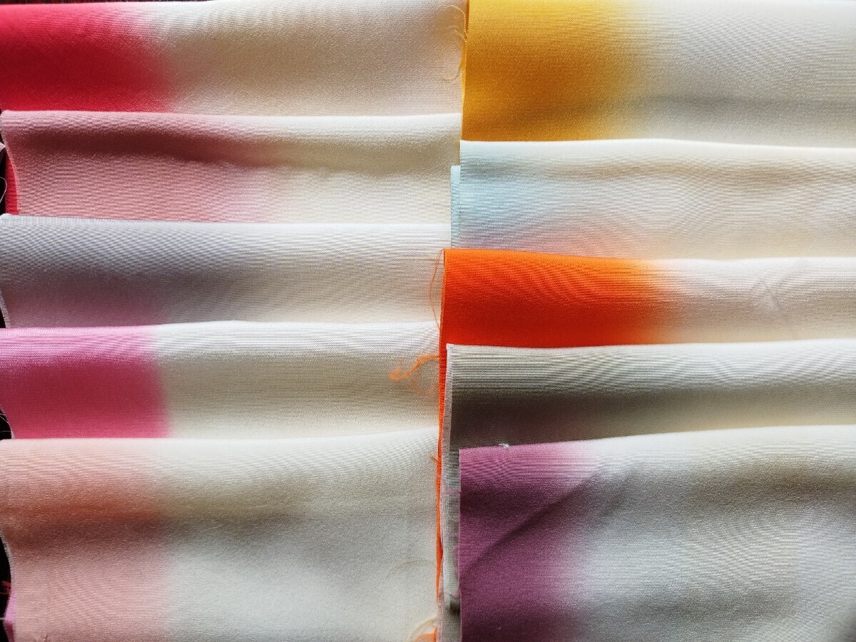 ★和布 ハギレぼかし染め 着物生地 正絹 縮緬 10色 素材 押絵 お細工物 ★ 拍卖