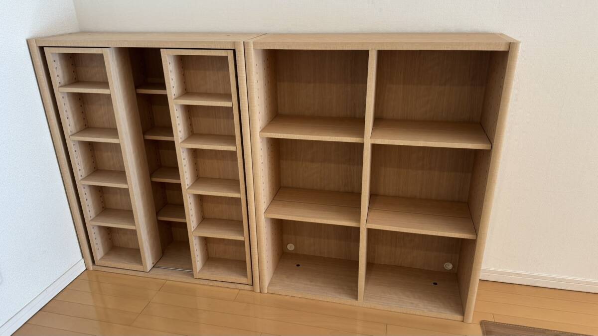 ■引取り限定 大塚家具 書棚 オープン 小島工芸 90×110×30cm 2点セット拍卖