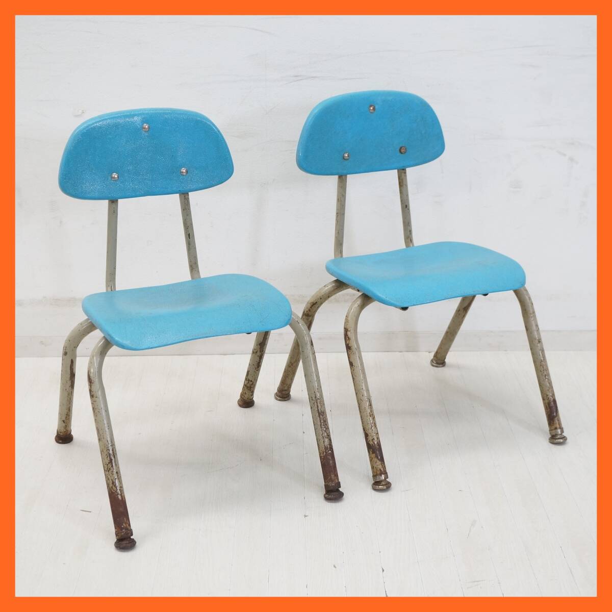 東ハ:【ビンテージ】CARTER CRAFT スクールチェア 2脚セット 子供用チェア 子供イス キッズチェア ヴィンテージ インテリア ★送料無料★拍卖