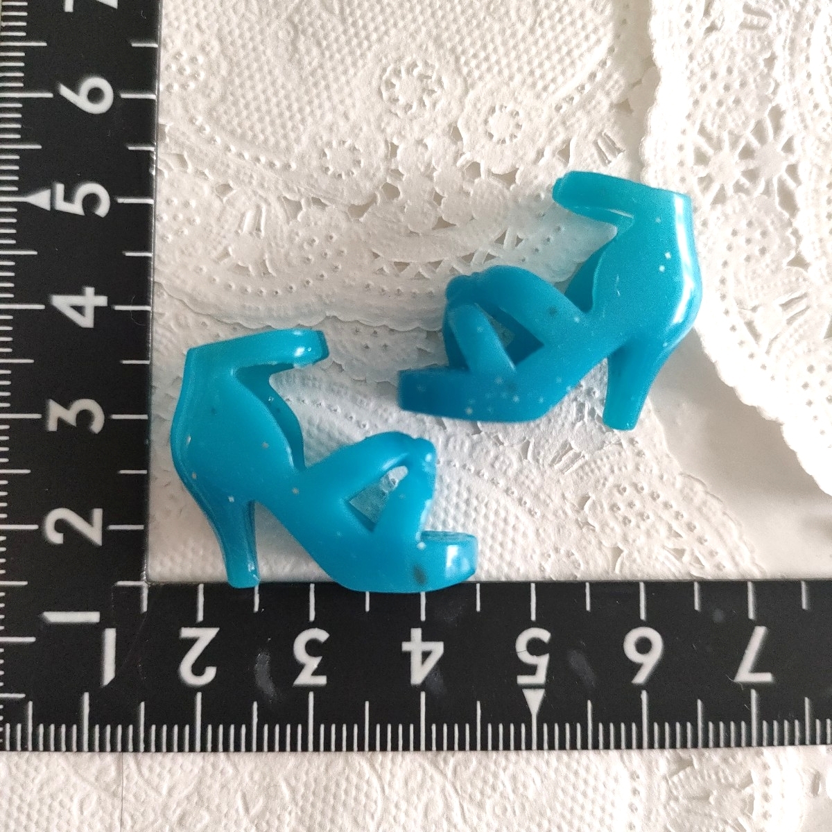 5r0913 ドール用 濃いめ 水色 ラメ リカちゃん ジェニー ピュアニーモ サンダル 靴拍卖