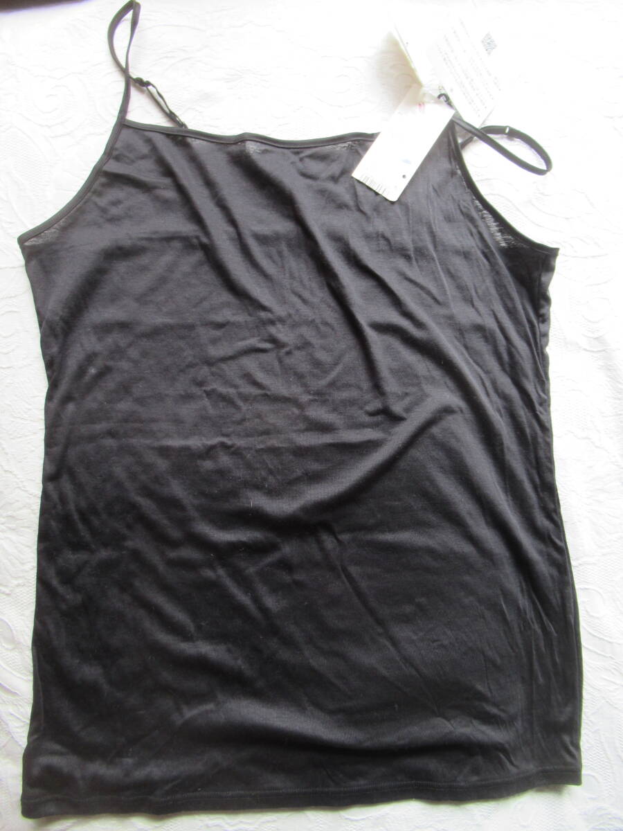 ワコール キャミソール LL 黒 天綿 (プレミアムコットン) 100% 日本製 スゴ衣 拍卖