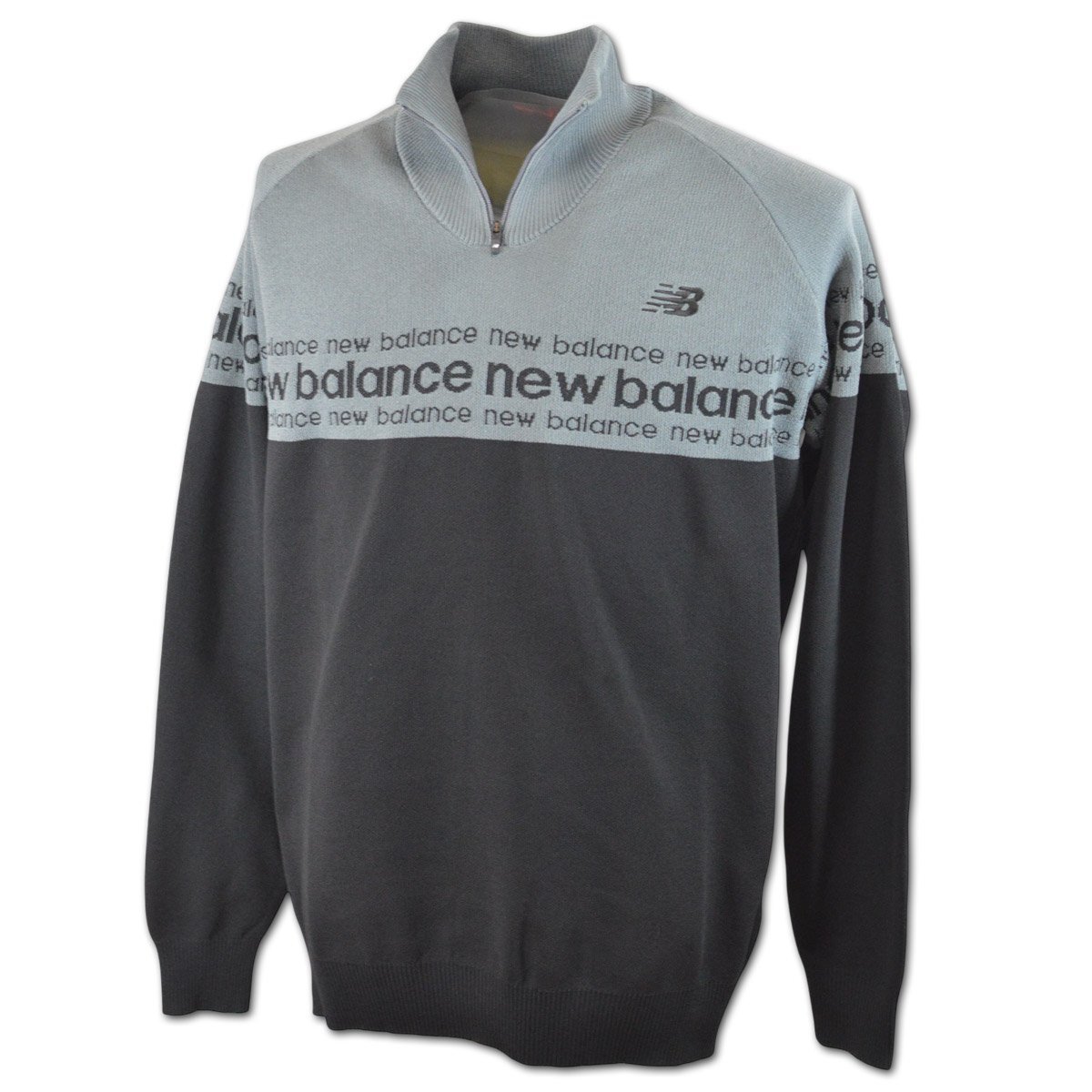 2025秋冬新作【ニューバランス】メンズ セーター LL(6) 黒×グレー 012-5270001-10 new balance ゴルフ ハーフジップ ニット かっこいい @拍卖
