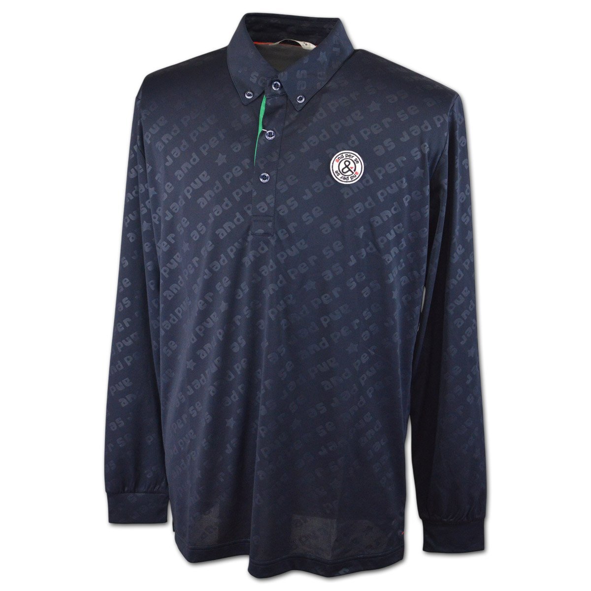 2025秋冬新作【アンパスィ メンズ】長袖ポロシャツ L 紺 AMF9315X5-30 andperse ゴルフ ボタンダウン おしゃれ かっこいい @拍卖