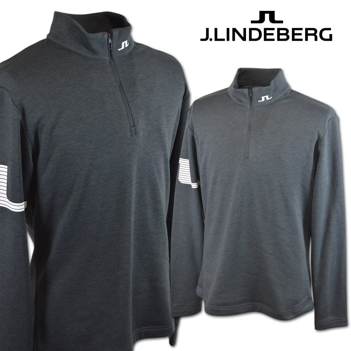 2025秋冬新作【J.リンドバーグ】メンズ 長袖ハーフジップシャツ S(44) グレー 071-34915-19 J.LINDEBERG ゴルフ かっこいい @拍卖