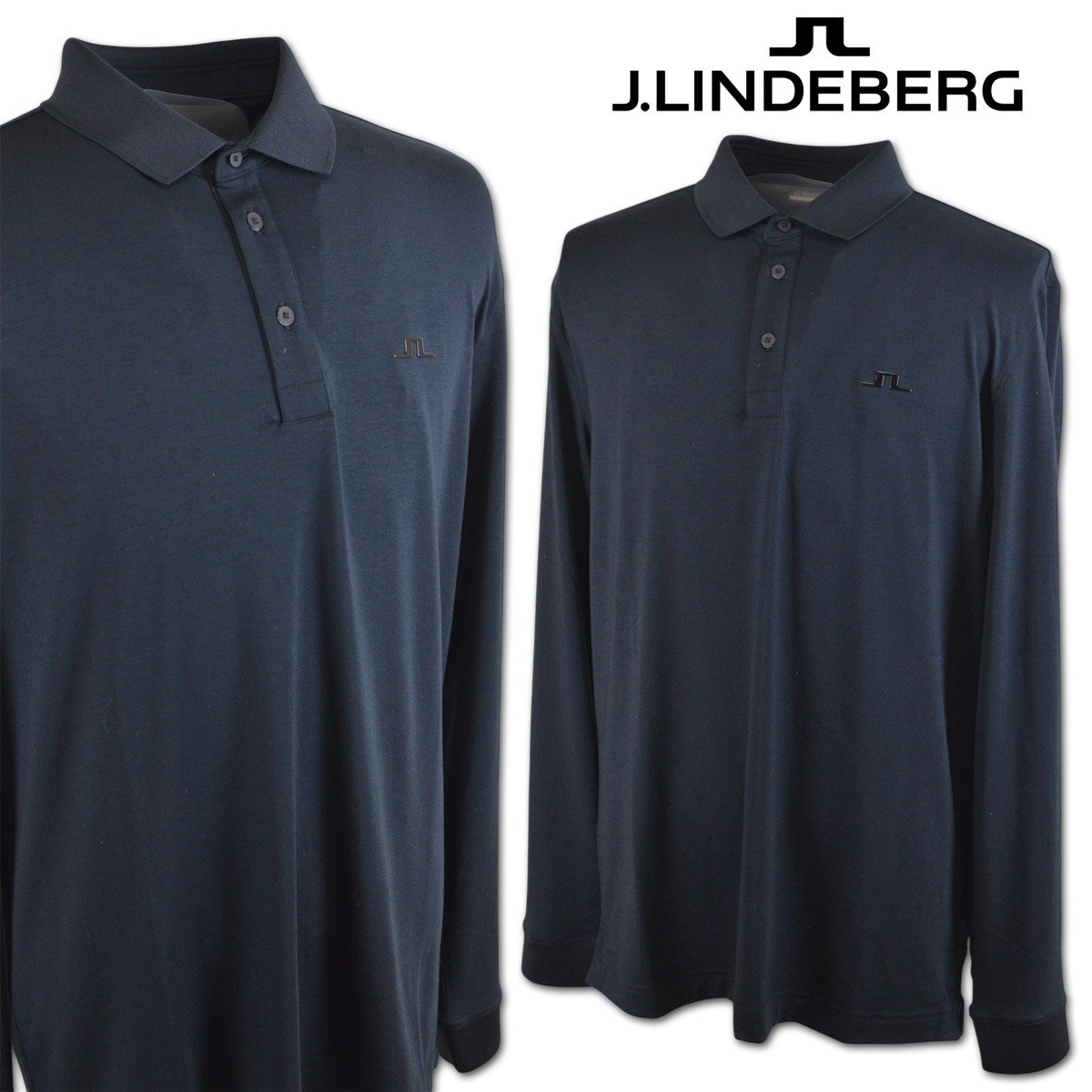2025秋冬新作【J.リンドバーグ】メンズ 長袖ポロシャツ S(44) 黒 071-24912-19 J.LINDEBERG ゴルフ かっこいい @拍卖