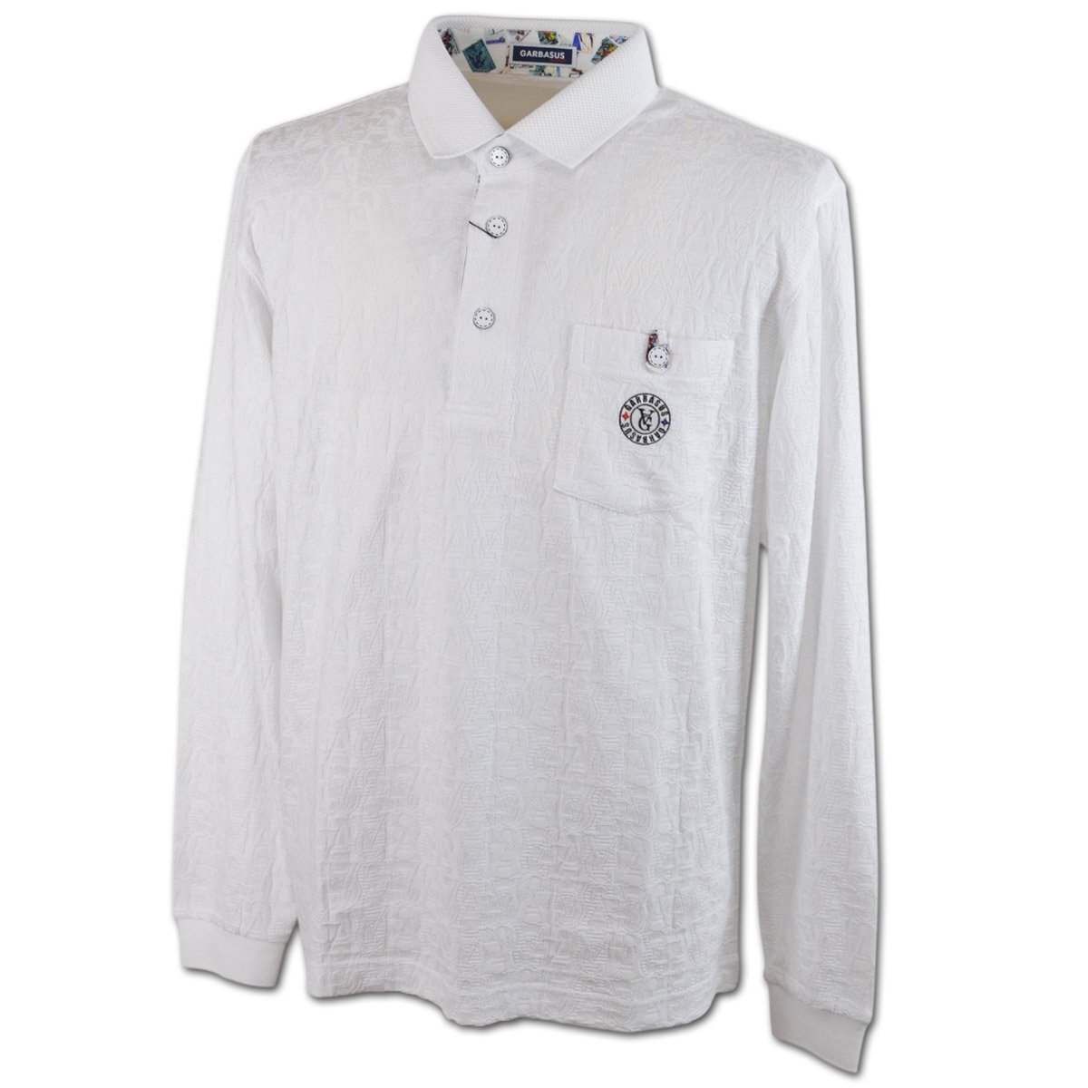 2025秋冬新作【GARBASUS ガルバス】メンズ 長袖ポロシャツ L(48) 白 56-1898-03-01 アンジェロ カジュアル ゴルフ おしゃれ 日本製 @拍卖