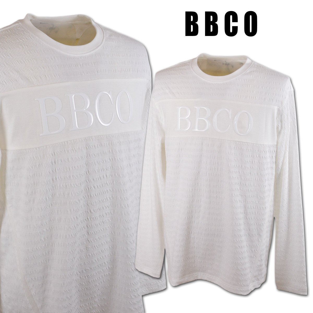 2025秋冬新作【BBCO ビビコ】メンズ 長袖Tシャツ LL(50) 白 56-1593-01-01 アンジェロ カジュアル おしゃれ かっこいい 大きいサイズ @拍卖