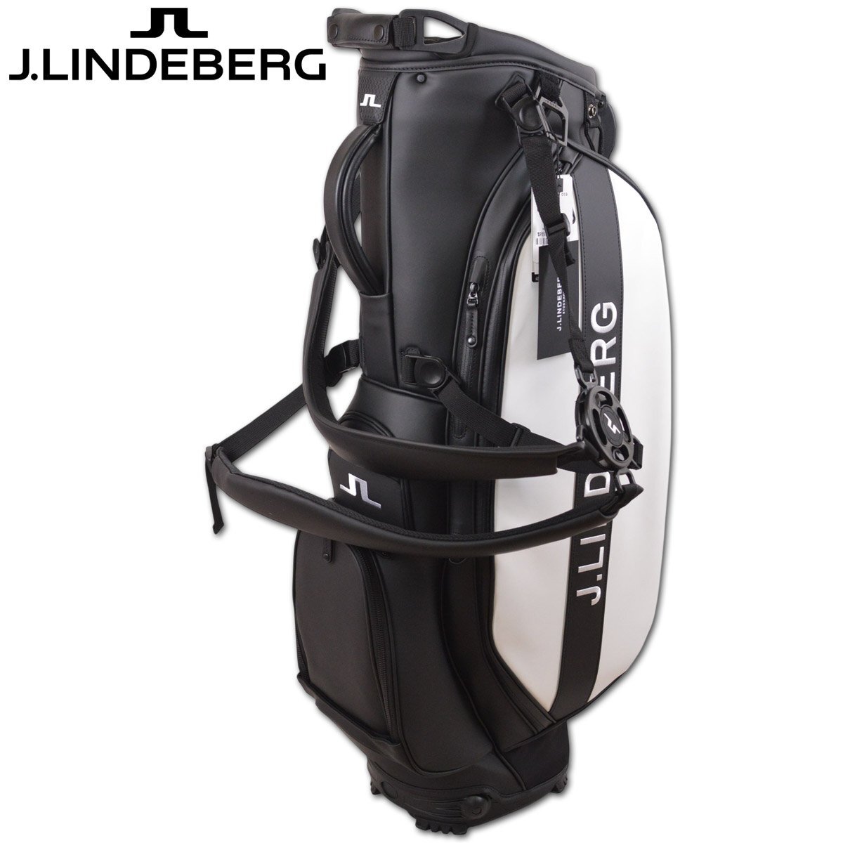 2025新作【J.リンドバーグ】メンズ キャディバッグ スタンド式 黒 073-14901-19 ゴルフ J.LINDEBERG VESSEL レア かっこいい @拍卖