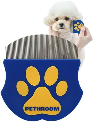 Pethroom ペスルーム 猫 犬の櫛 コーム ステンレス製 丸型ヘッド 犬用涙やけ除去用くし 肌にやさしい 痒み止め拍卖