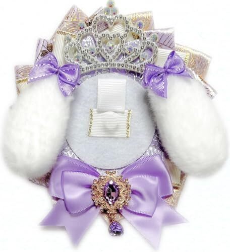 efShop 缶バッジ用 ロゼットうさ耳 パープル×ドロップ痛ロゼット 推し活 うさぎ 缶バッジ 57mm 76mm (拍卖