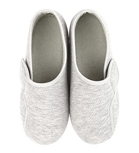 Euyqs レディース 介護 リハビリ ルーム シューズ 高齢者 室内 履き 柔らか 婦人靴 (#1 グレー measu拍卖