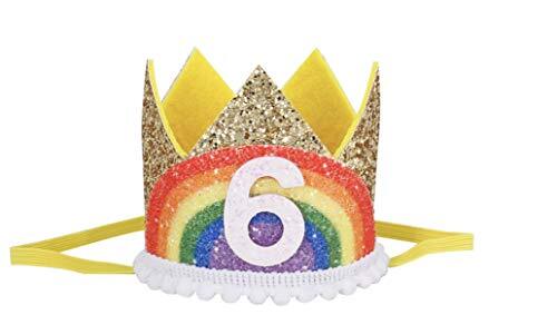 パーティーパーク ベビー キッズ レインボー 3歳 4歳 5歳 6歳 7歳 記念日 誕生日 ミニフェルト 王冠 ヘアーア拍卖