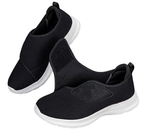 Eagsouni 介護シューズ マジックテープ 靴 シニアシューズ 介護用 高齢者 リハビリ スニーカー 甲高 幅広 メ拍卖