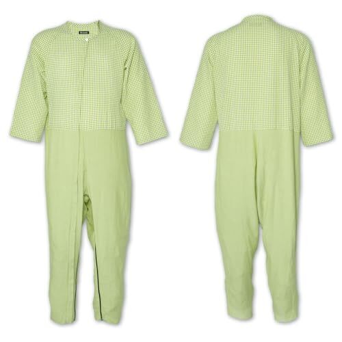 介護つなぎパジャマ 女性 男性 前開き ろうべん対策 簡単 おむついじり グリーン Mサイズ BB001GRM拍卖