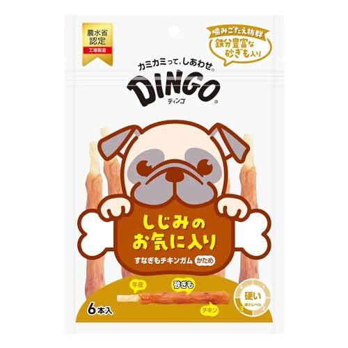 ディンゴ (Dingo) すなぎもチキンガムかため6本入 長持ちガム ストレス解消 イタズラ噛み防止 歯の汚れや歯垢を落拍卖