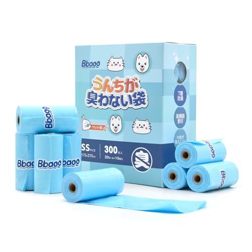 Bbaoo うんちが臭わない袋 犬うんち処理袋 (17.5x27cm)300個入り20ロール無香料 防臭ポリ袋 お散歩マ拍卖